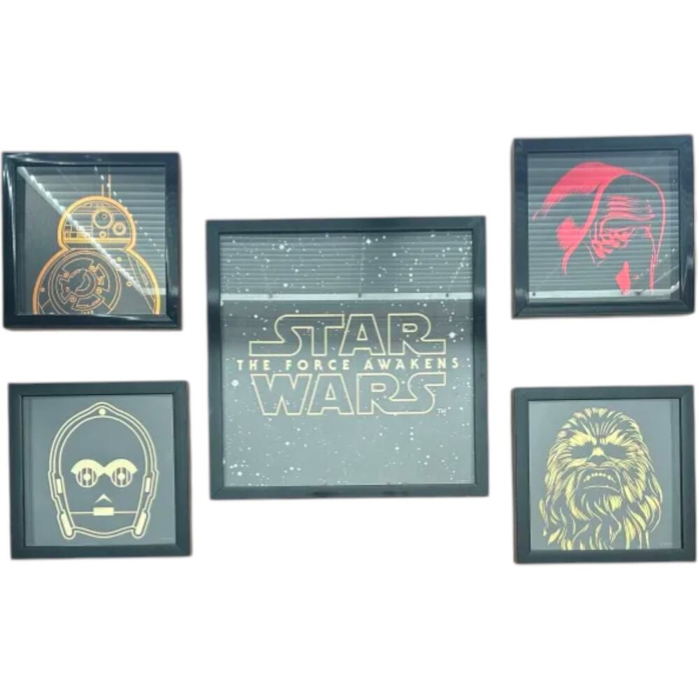 Star Wars Force Awakens Framed Wall Art Set Artissimo 2015 Man Cave Geek